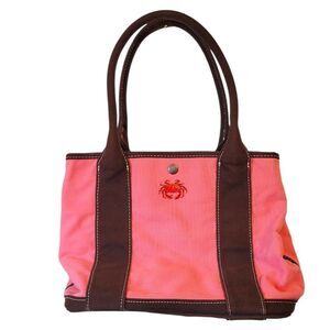J. Crew Women's Pink & Brown Crab Tote Bag OS